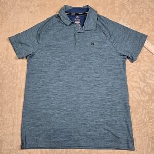 Hurley Polo Shirt Blue Green Golf Golfer Surfer Casual Outdoor Men's Large
